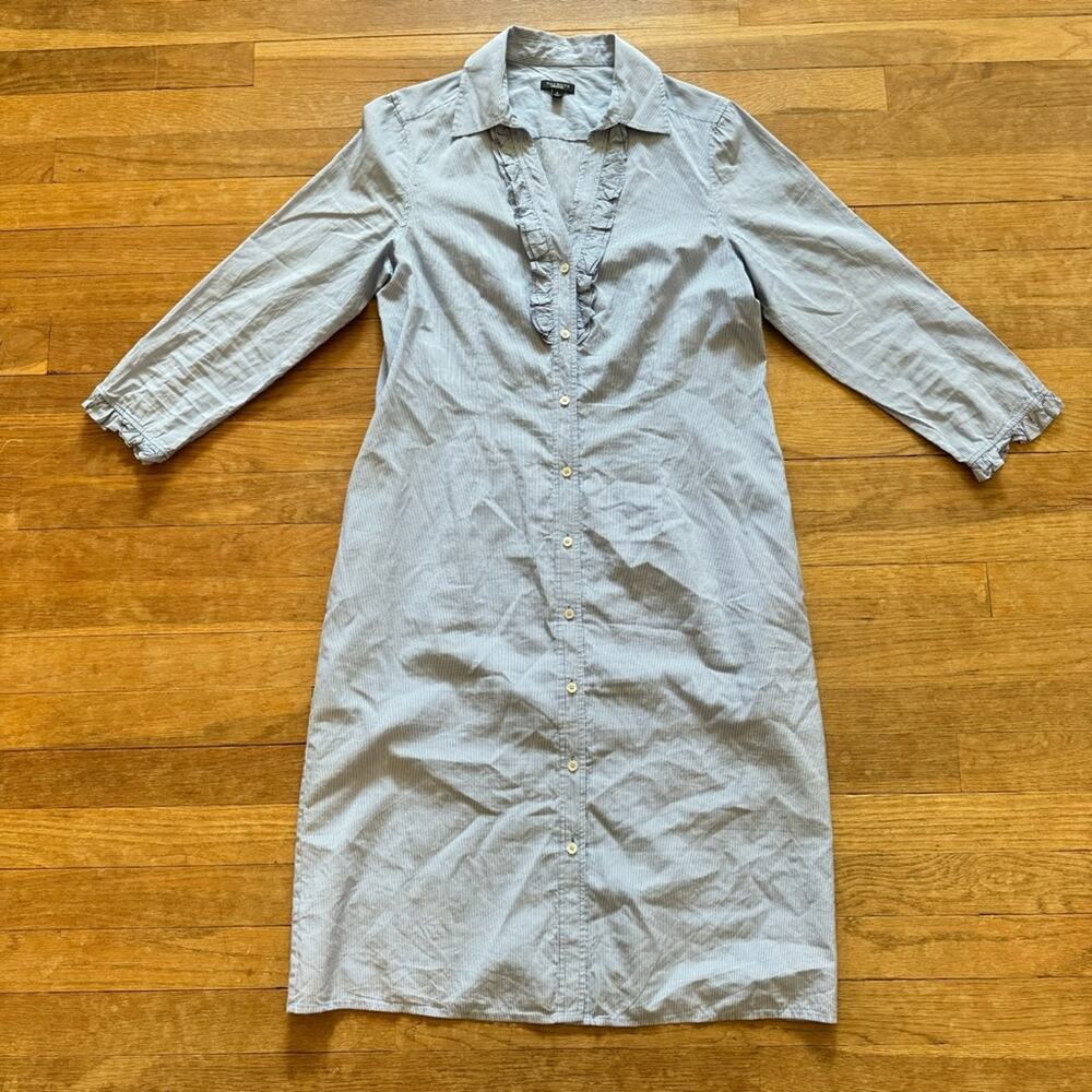 Talbots blue white lightweight pajama shirt tunic size 8 b10